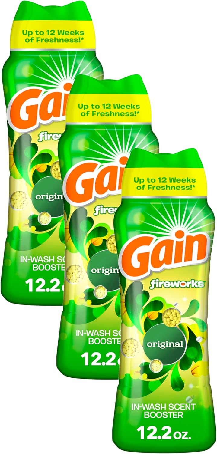 Gain Fireworks In-Wash Scent Booster Beads, Original, 12.2 oz (Pack of 3)