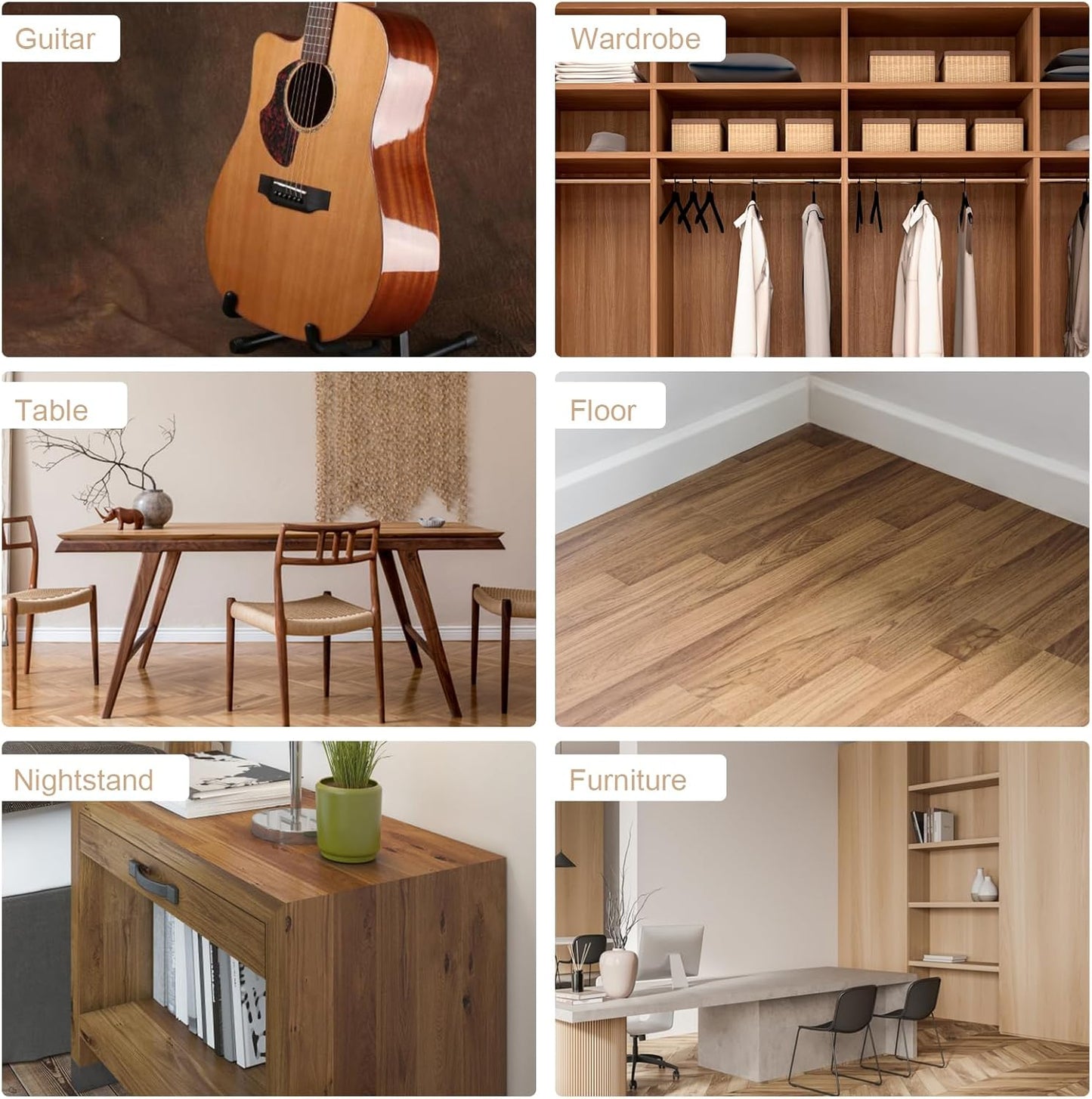 SEISSO Wood Putty, Mahogany Wood Filler Paintable, Wood Putty Outdoor Waterproof, Wood Repair Putty Stainable, Wood Furniture Repair kit - Restore Wooden Table, Cabinet, Floors, Door