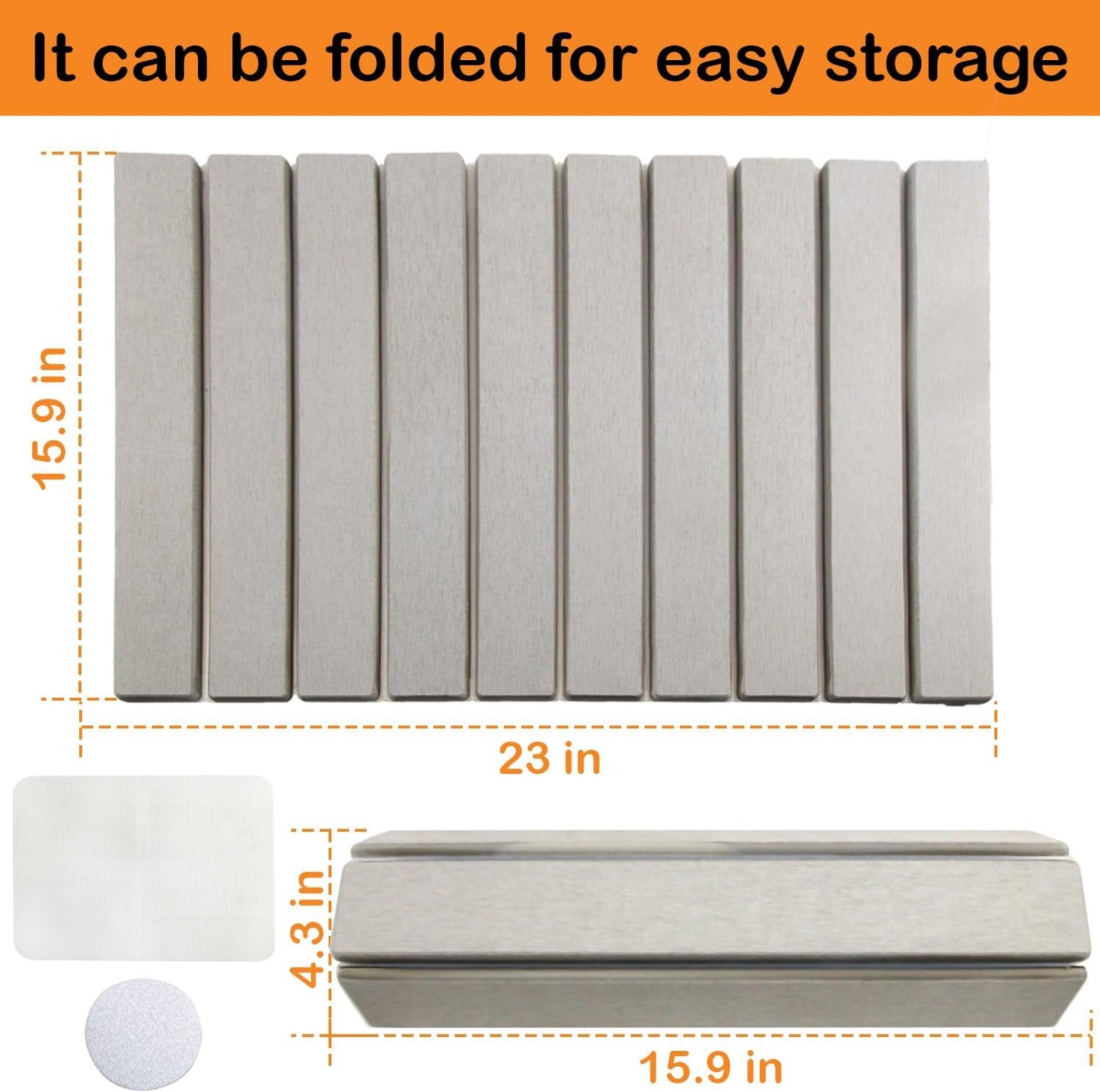 Foldable Stone Dish Drying Mat Fast Dry and Quickly Absorbed Collapsible Drying Mat, Protection Kitchen Counter，Kitchen Dishes Bottles Cups Match Any Countertop 23" x 16"