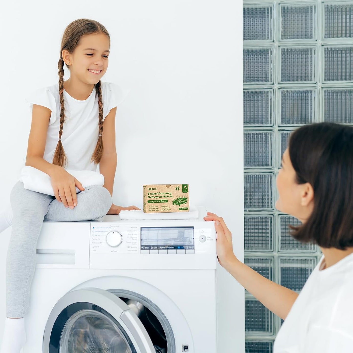 Poesie Laundry Detergent Sheets Laundry Soap Sheets for Travel Camping Clothes Washing Sheet Unscented 1 Mini Box 40 Count