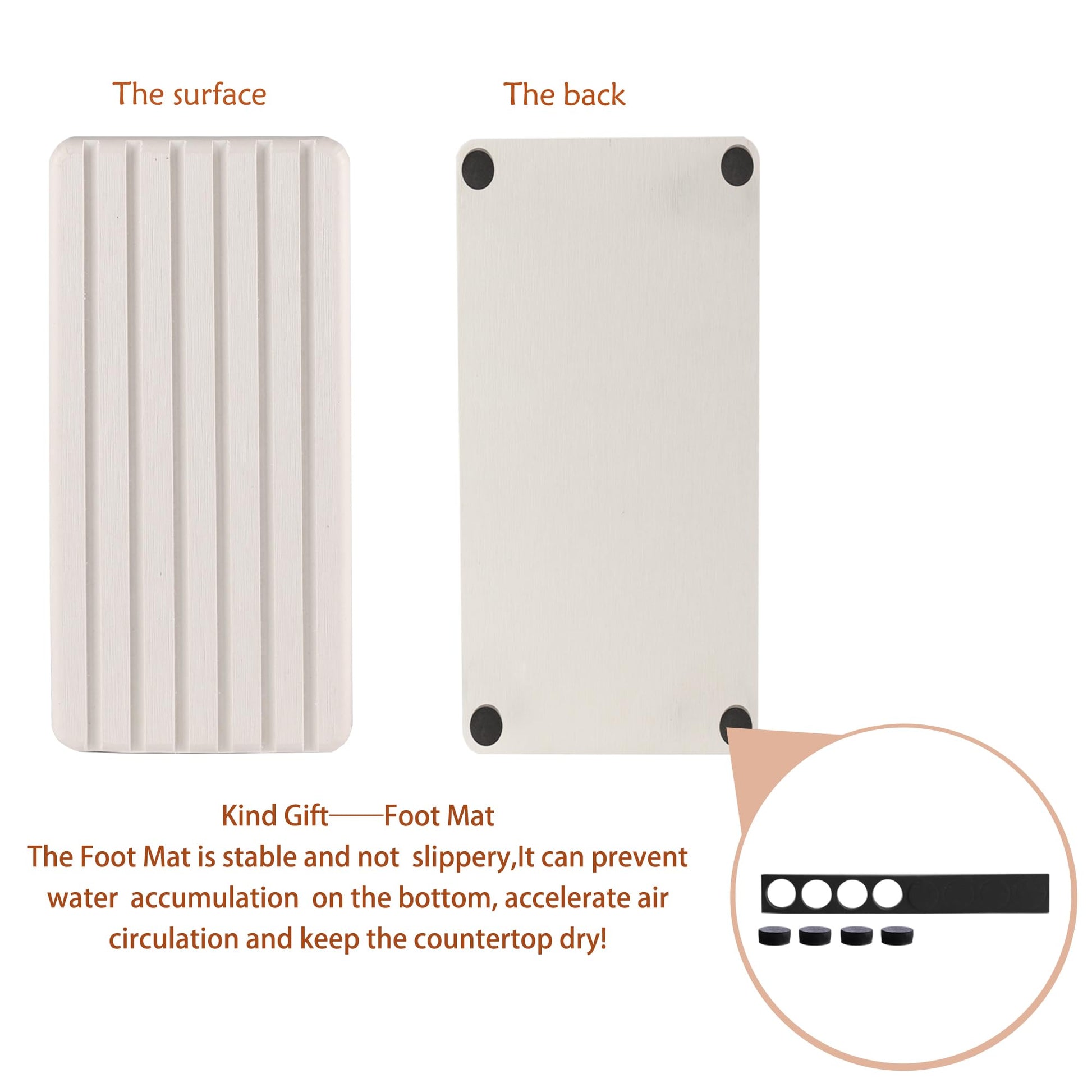 NiuYichee 2 PCS Water Absorbent diatomite Coasters, 8.3" x 4" Water Absorbing Stone Tray for Sink