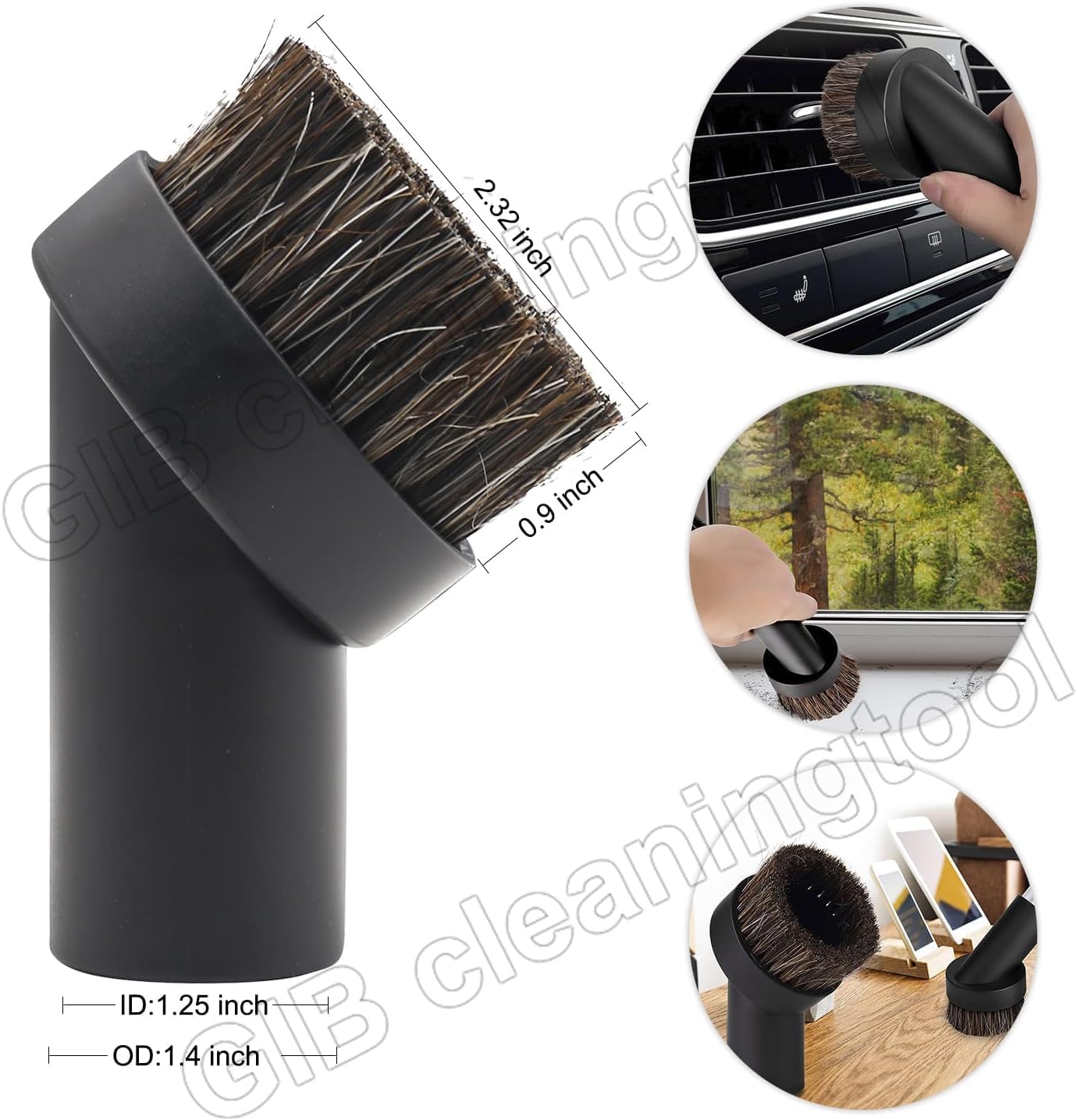 9 Pcs Universal Vacuum Attachments & Brushes for Shop Vac Accessories with 2 1/2" to 1 1/4" & 1 7/8" to 1" Adapter for Shop Vac, 1 1/4" Brush Attachment for Shop Vac, Flexible Crevice Tool