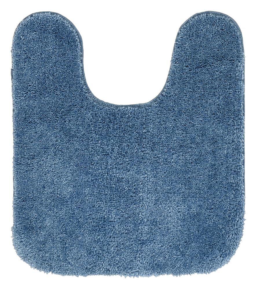 Garland Rug Traditional Nylon Washable Basin Blue 3 Piece Set - Lid, Contour, Bath Rug - Soft