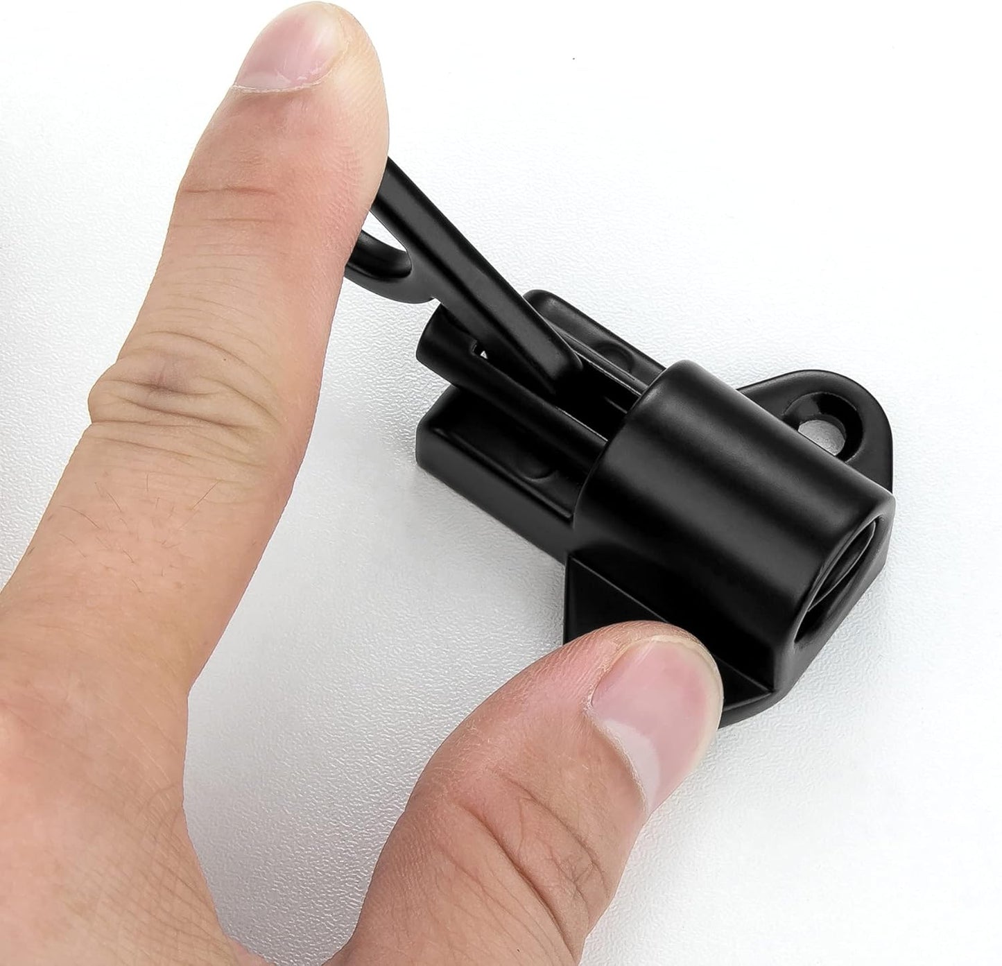 4 Packs Self-Closing Latches，Black Spring Door Lock，Resilient Bolt Latch Aluminum Alloy Safety Automatic Spring Barrel Slide Door Lock with Screws,Used for Gate,Window and Cabinet etc