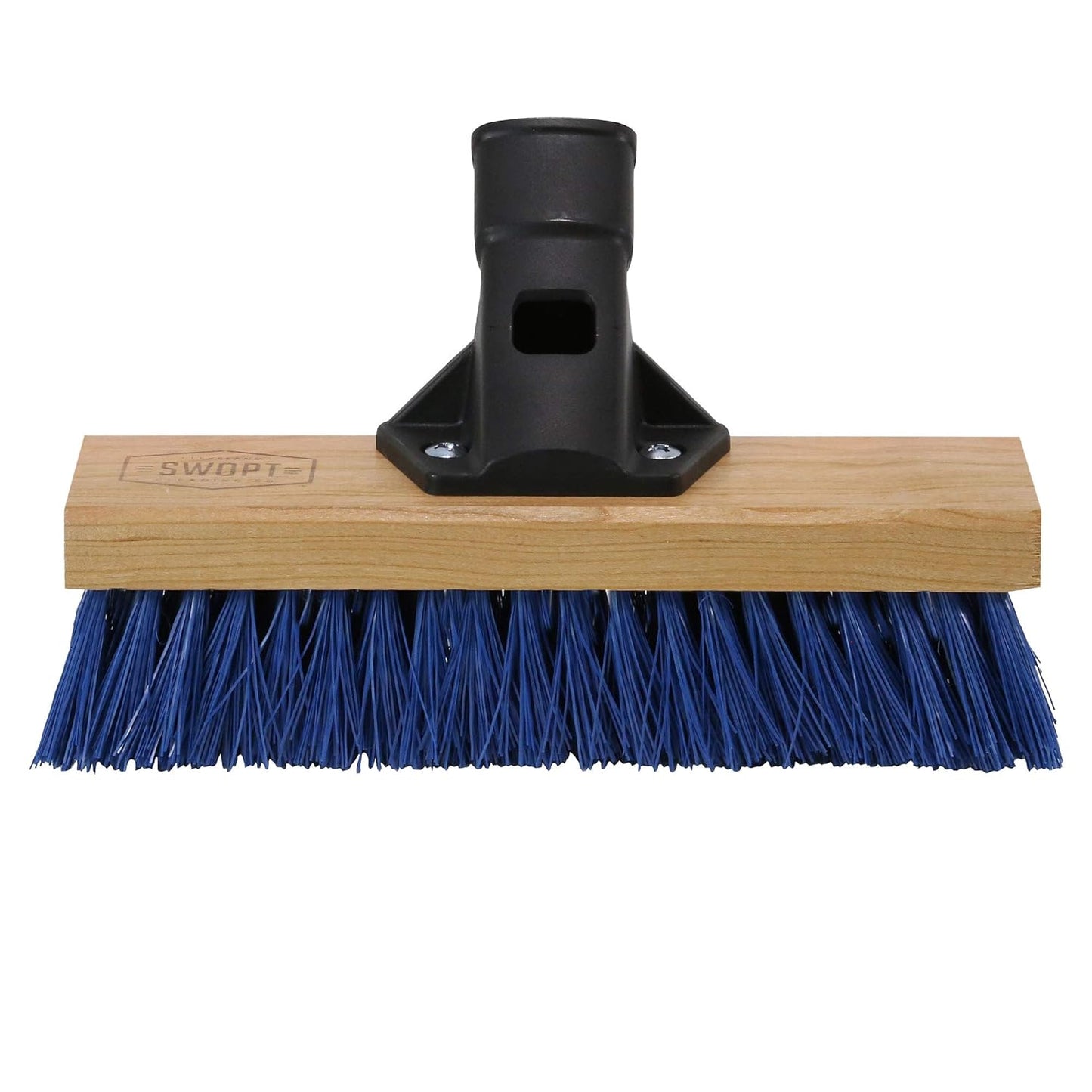 SWOPT Garage Kit — Includes 48” and 60” Wooden Handles, Smooth Surface Push Broom & 10” Premium Multi-Surface Scrub Brush Head