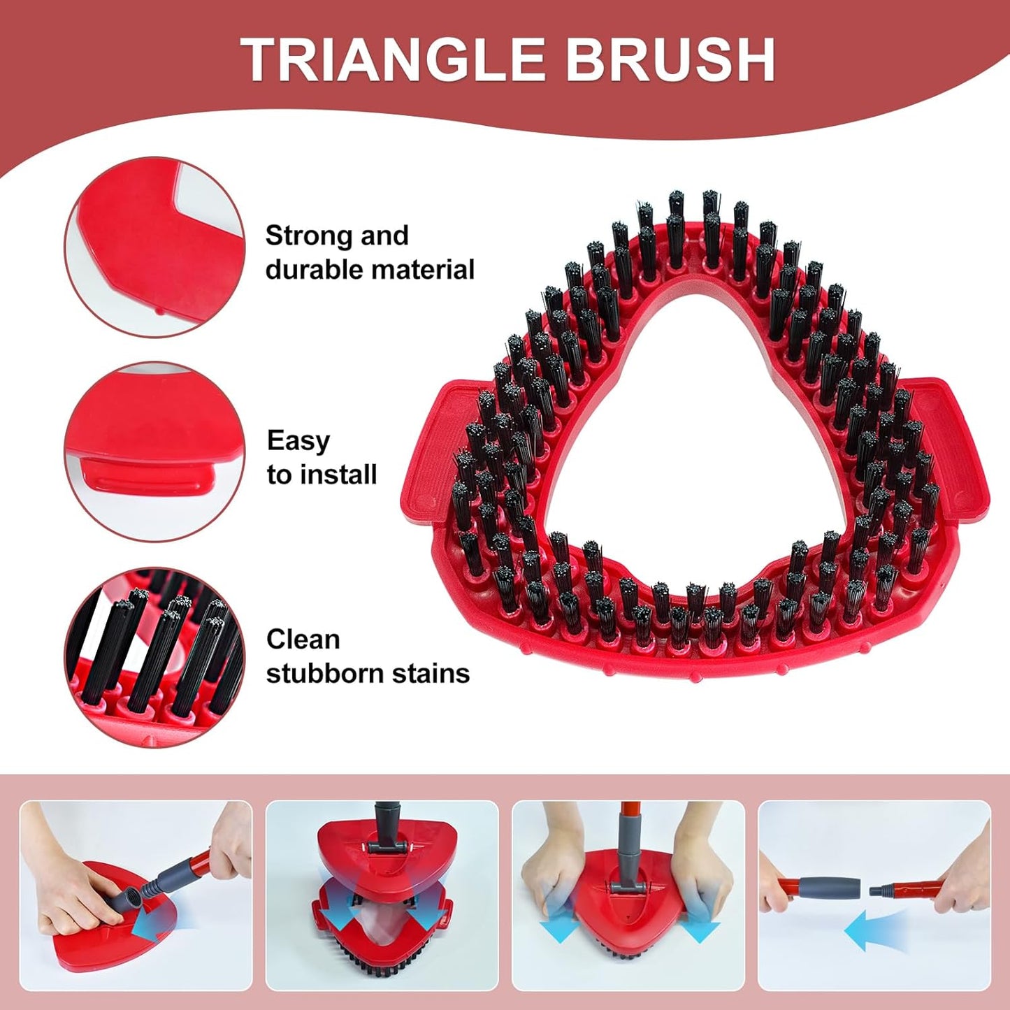 Spin Mop Replace Head, Base, Mop Handle Replacement for OCedar EasyWring 1 Tank System - Include 2 Microfiber Refills, 1 Sturdy Iron 30-58" Adjustable Mop Stick, Head Cover and Scrubber