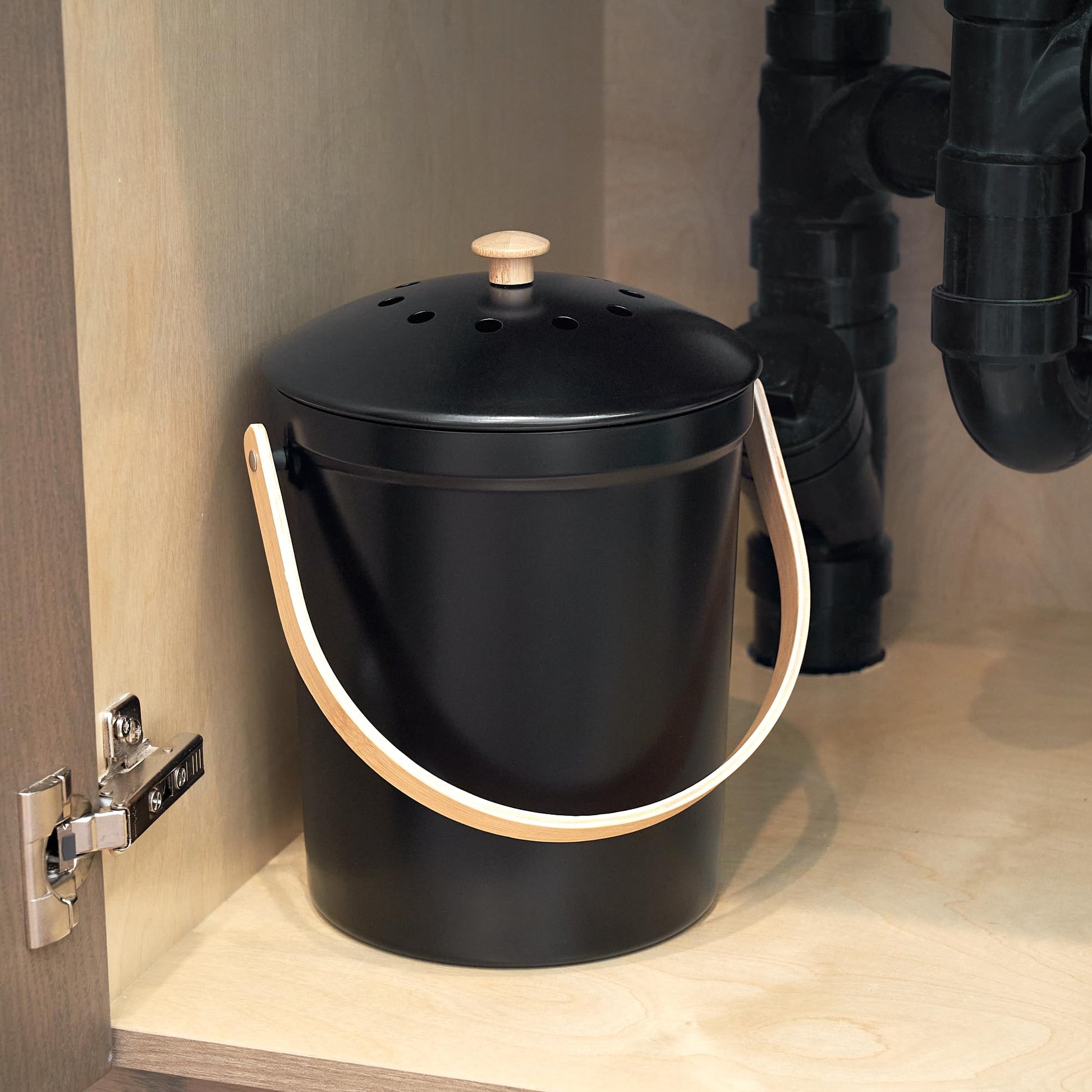 Beautiful Kitchen Compost Bin with Smell Proof Lid - Rust Proof and Odorless Compost Bucket for