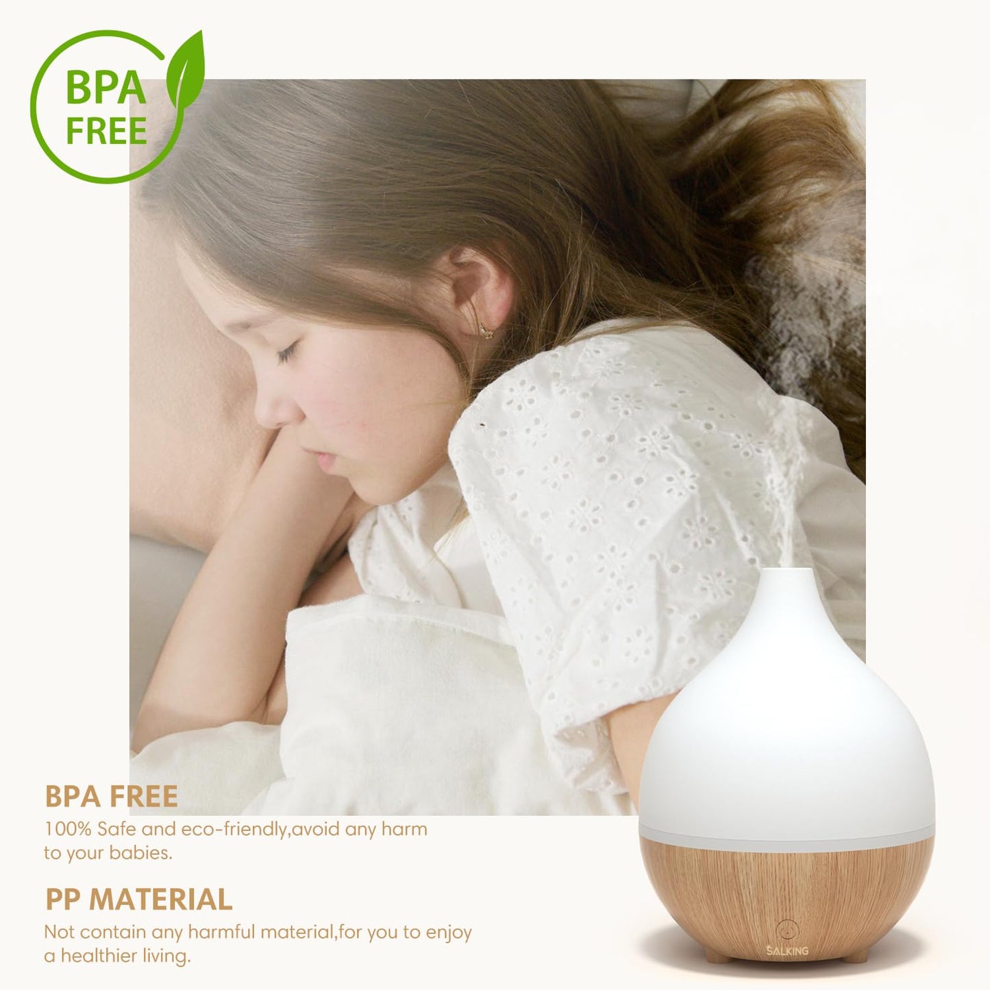 SALKING Essential Oil Diffuser 2 Pack, 100ml Aromatherapy Diffuser for Home