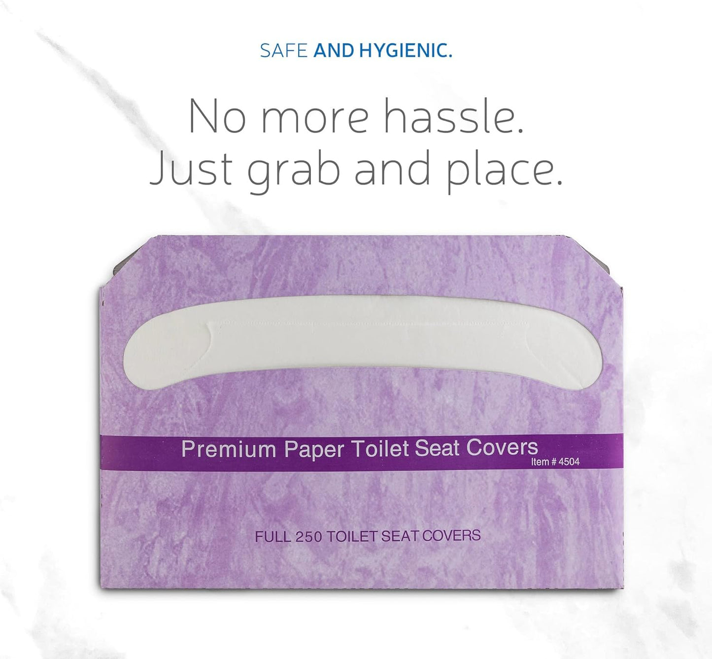 EZbrnd Premium Half-Fold Disposable Toilet Seat Covers, Flushable Paper Cover for Bathtoom, White, 250 sheets x 4 pk