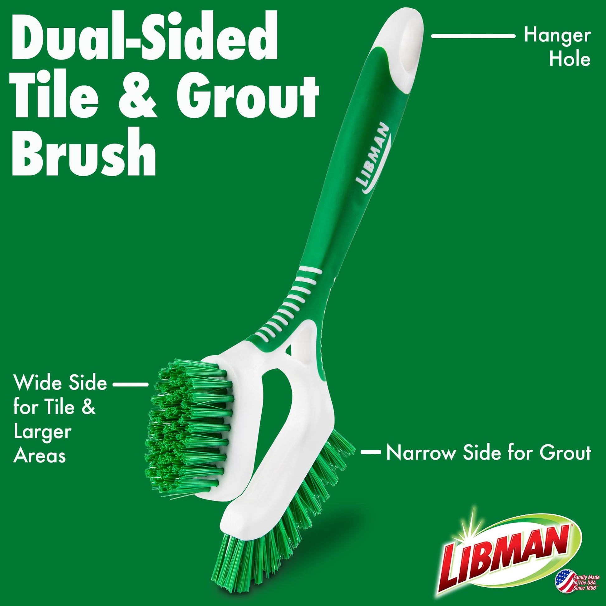 Libman Heavy Duty Scrub Brush Kit for Tub, Tile & Grout, 3 Brush Styles
