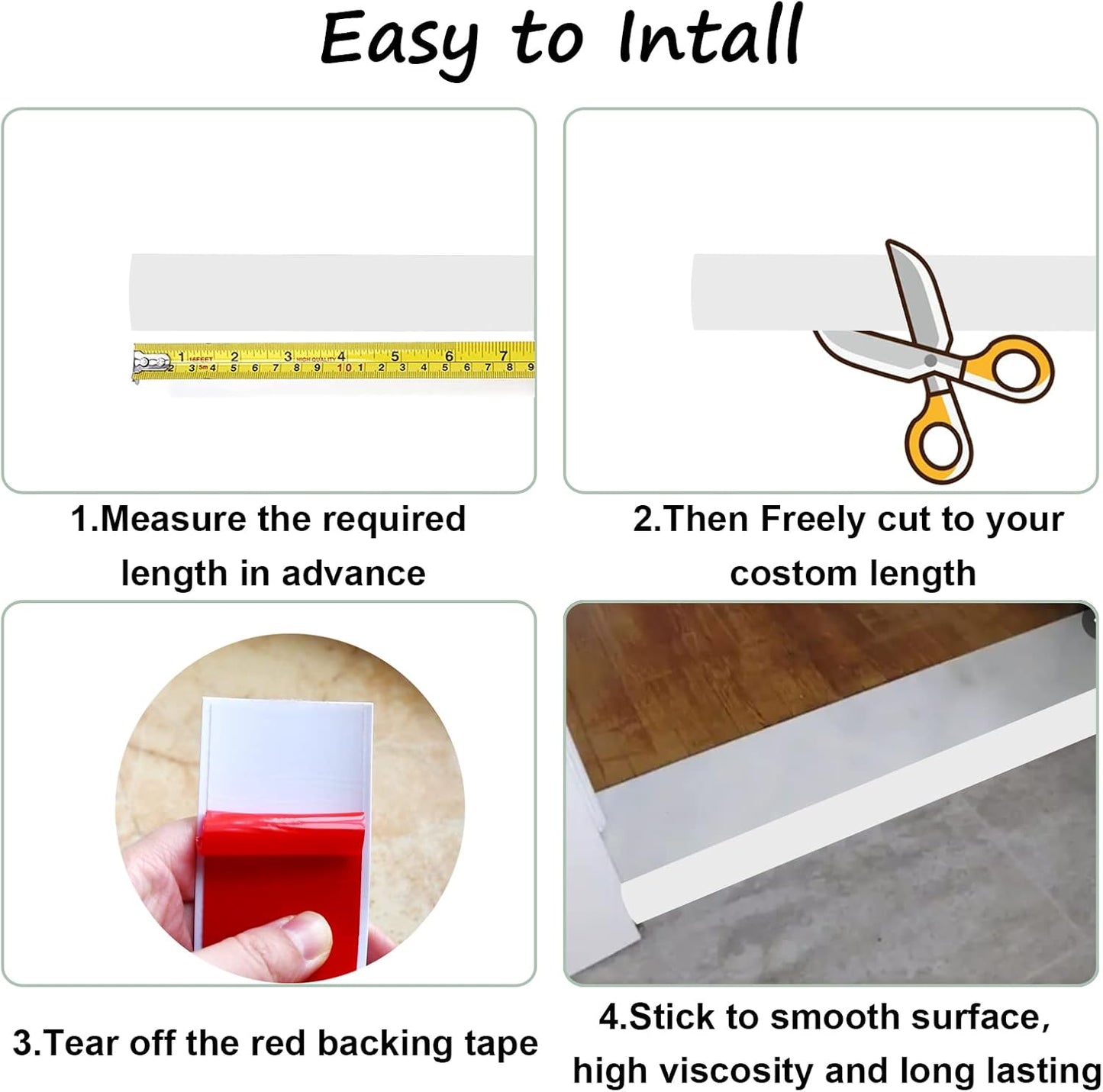 Floor Transition Strip & Self Adhesive Floor Vinyl Floor Edge Trim Laminate Floor Gap Covering Joining Strip