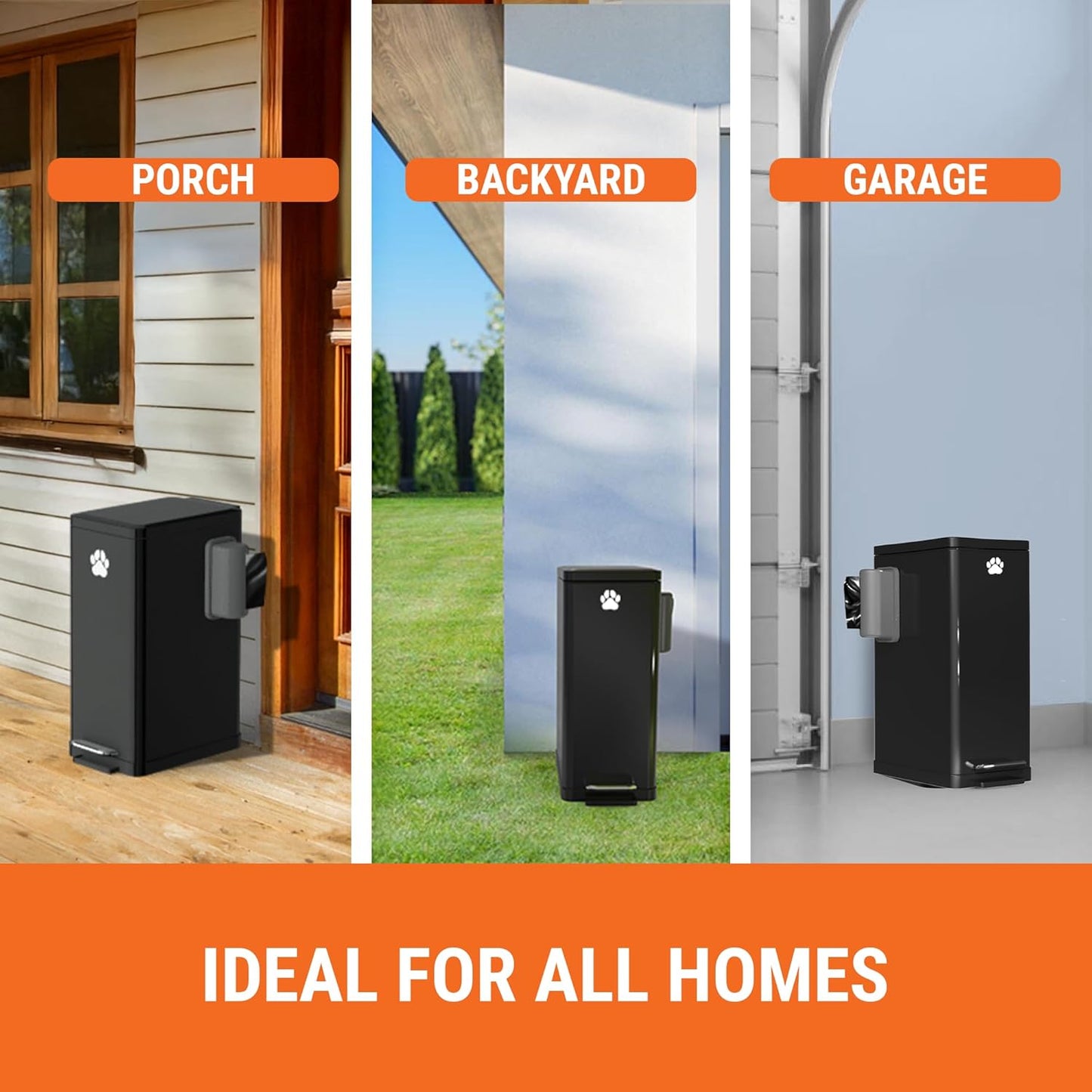 Pupzle Dog Poop Trash Can Outside, 3.2 Gal Metal Dog Waste Trash Can with Lid Outdoor, Waste Container with Pedal Garbage Poop Bin, Poo Bucket Outdoor with Lid for Backyard Odor Control