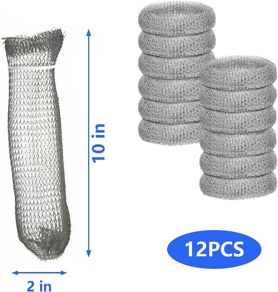 Stainless Steel Lint Traps for Washing Machine Drain Hose – Mesh Filter with Cable Ties for Laundry Sink and Drain Protection(12)