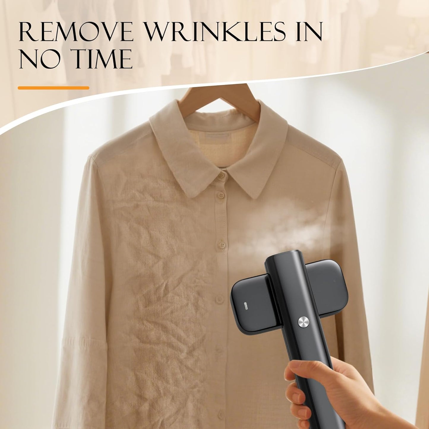 Steamer for Clothes, Portable Handheld Garment Steamer for Fabric Wrinkles Remover, 15s Fast Heat-up, 90ml Water Tank with Heat-Resistant Gloves, Convenient clothes steamer for Home, Office and Travel