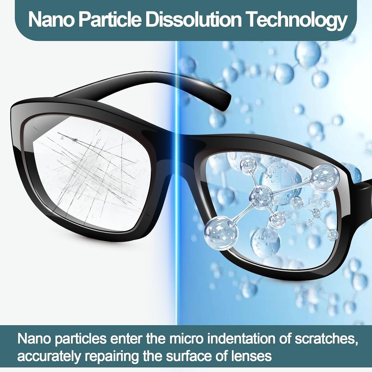 Eyeglass Scratch Remover for Lenses, Eyeglass Cleaner Spray, Glasses Lens Scratch Remover for Eyeglasses, Sunglasses Cleaning Kit (2PCS)