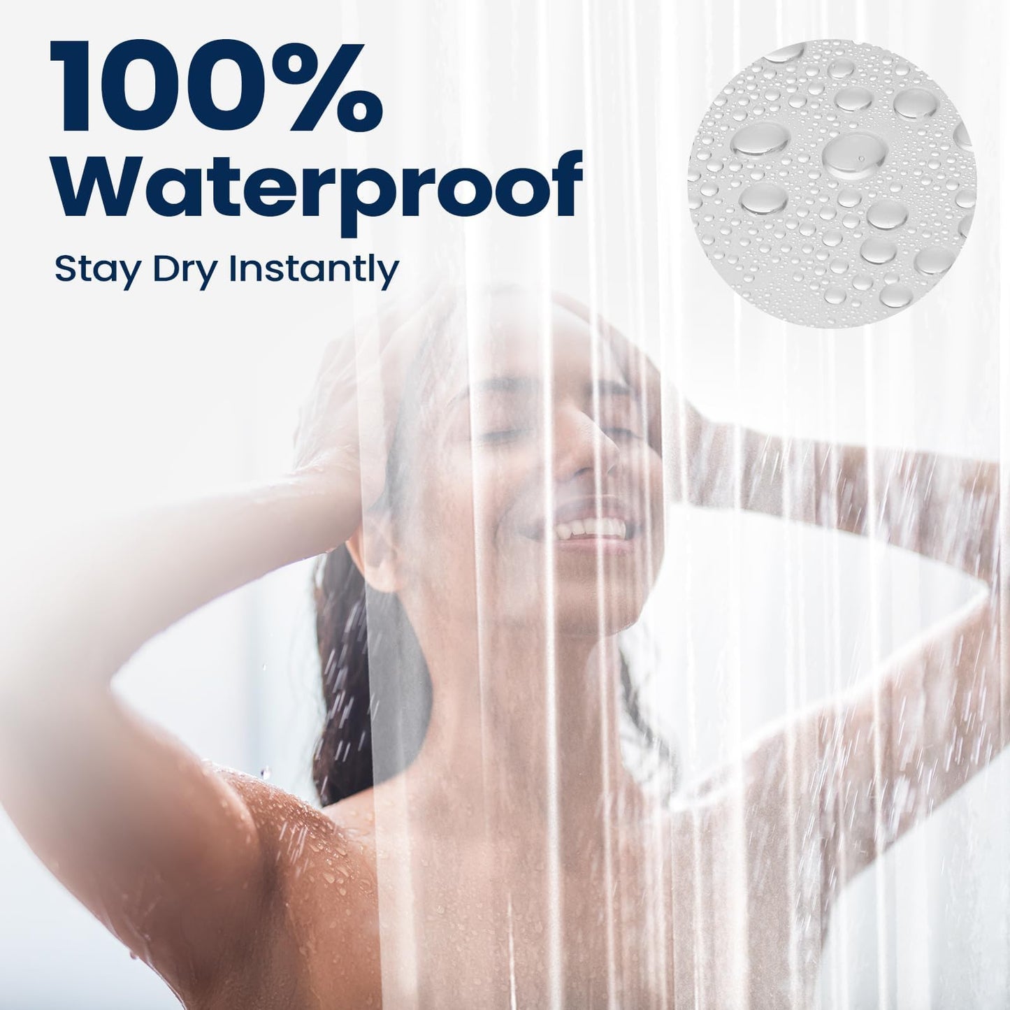 downluxe Shower Curtain Liner, PEVA Plastic Shower Liner with 3 Magnets, 72" x 72" Waterproof