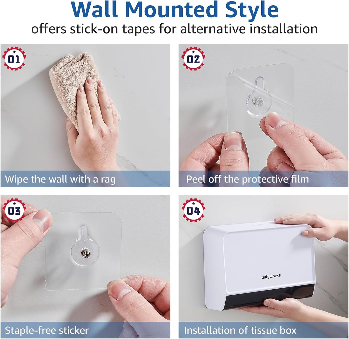 Paper Towel Dispenser Wall Mounted, Multifold Hand Towel Dispenser for Kitchen Bathroom Home Business, Trifold/C Fold/Z Fold Paper Towel Holder with Lock, Universal Paper, White