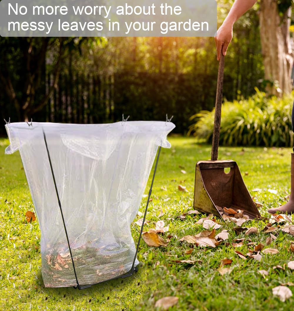 Artigarden Garden Trash Bag Holder - Outdoor Leaf Bag Support Stand Multi-Use Metal Garbage Bag