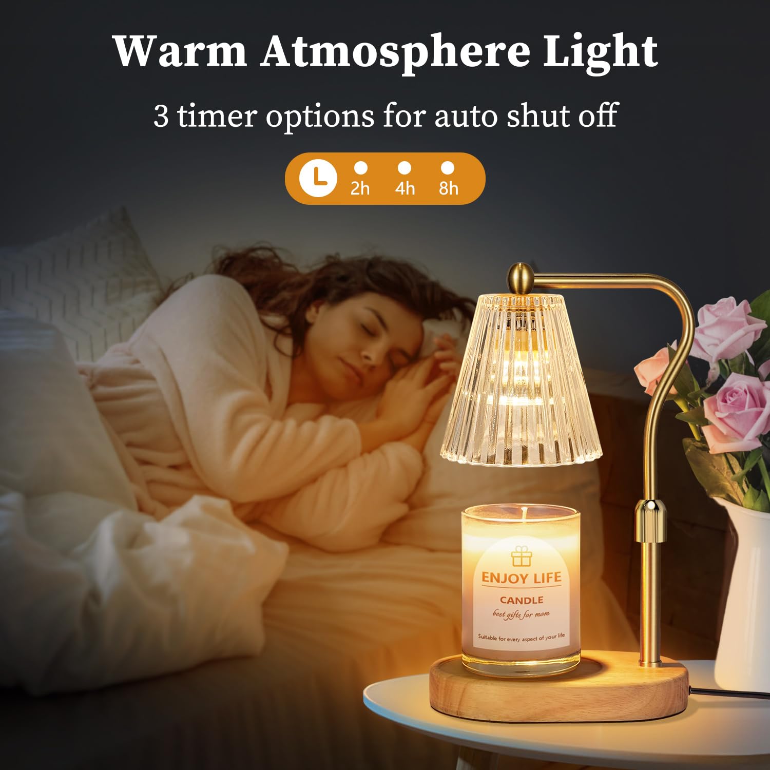 seenlast Candle Warmer Lamp with Timer Dimmer Adjustable Height for New Home Bedroom,Mothers Day