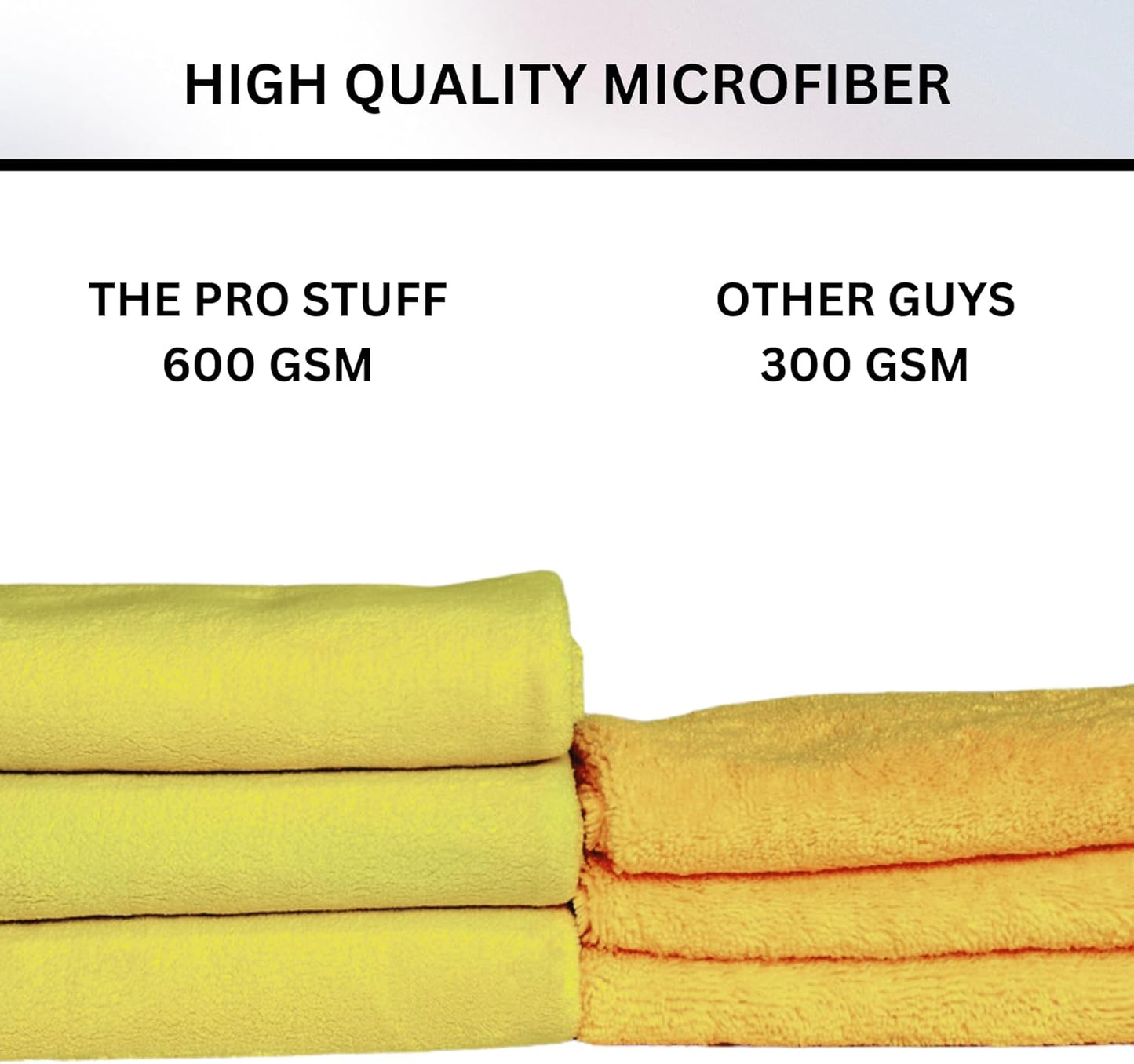 The Pro Stuff® Microfiber Towels for Cars, 600 GSM, Super Soft Drying Towels for Cars, Dual-Sided for Cleaning, Washing and Buffing, Tagless, Scratch-Free, Lint Free Cloth (16”x16”) | Pack of 3