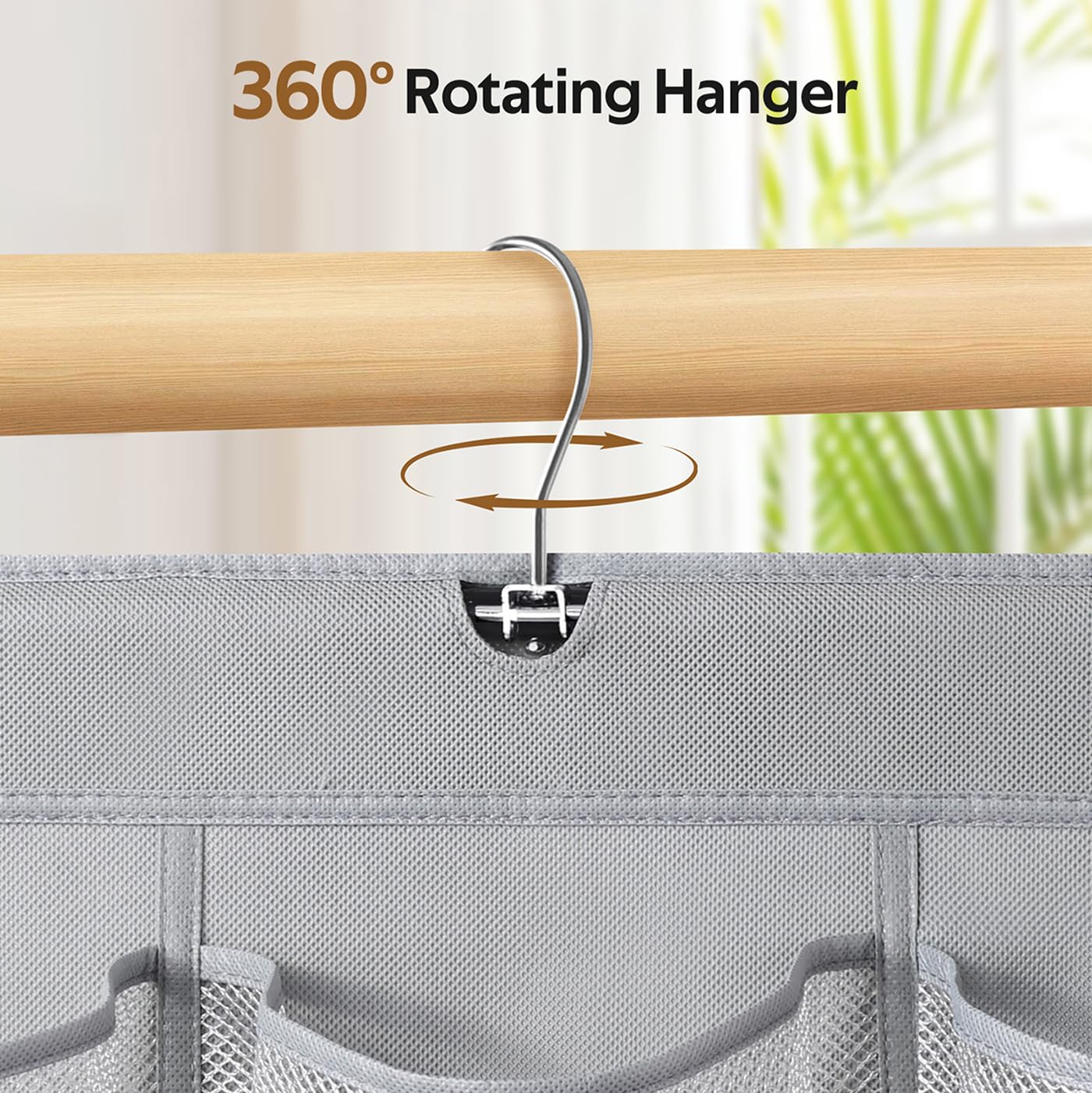 MISSLO 30 Large Pockets Dual Sided Hanging Shoe Organizer for Closet with Rotating Hanger Hanging