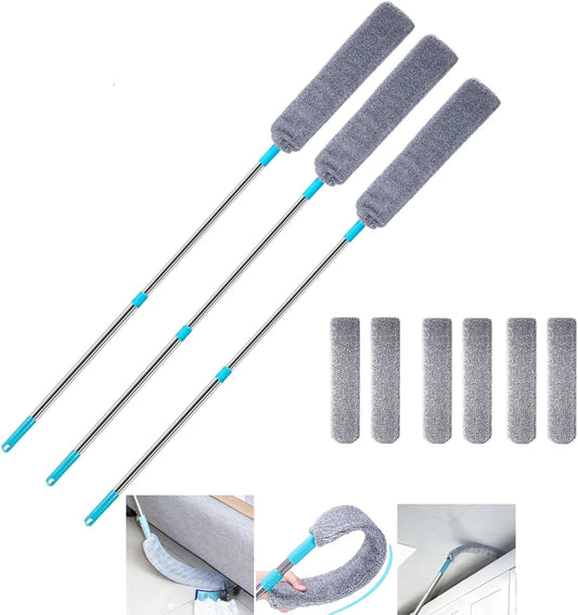 Saker Plus Retractable Gap Dust Cleaning Artifact, Saker Plus Flat Duster for Under Furniture