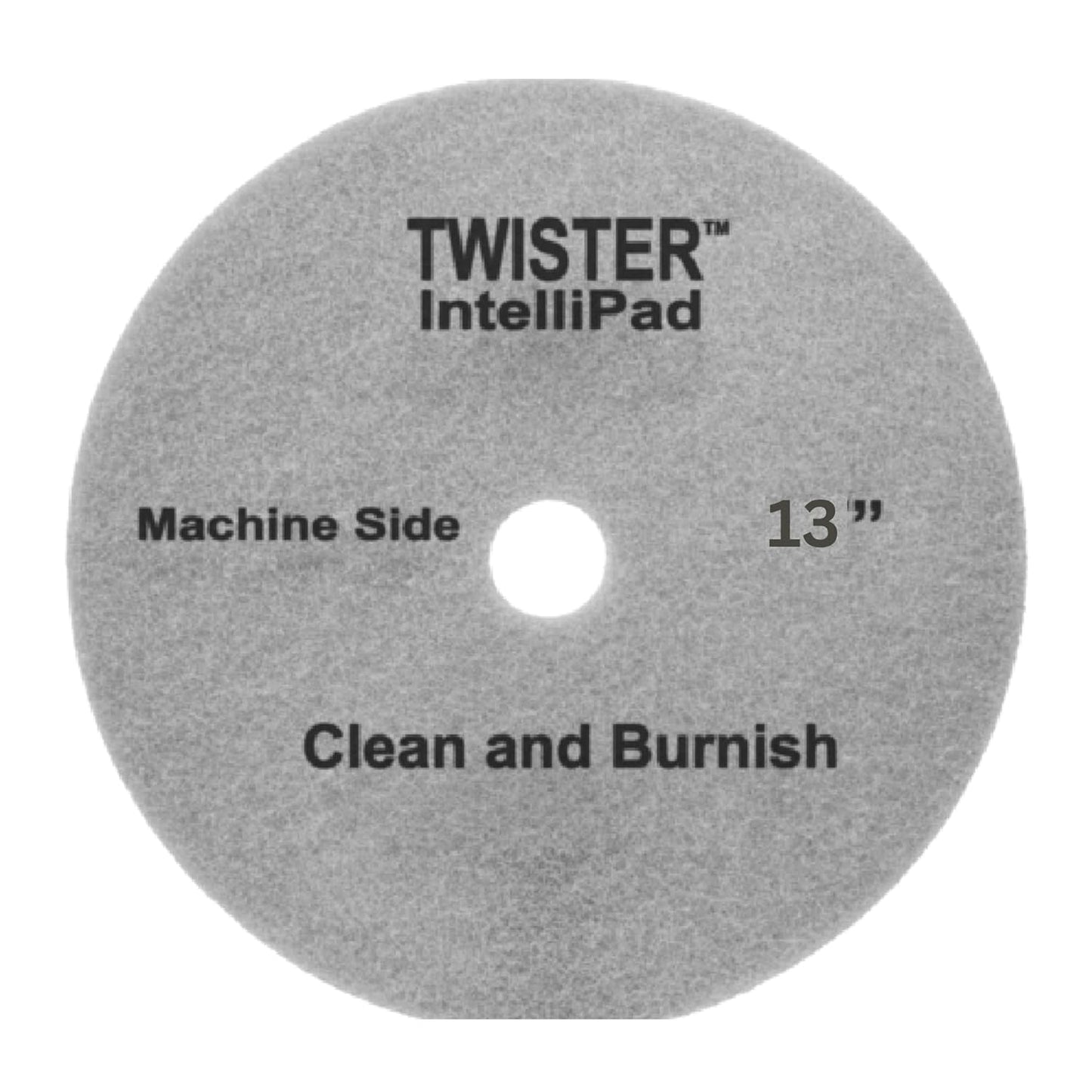 Diversey DD1229105 TASKI Twister Intellipad Diamond Coated Floor Machine Cleaning Pad, Made in USA, Burnish to High Super Gloss Finish, Grey/Brown, 13-inch (Pack of 2)
