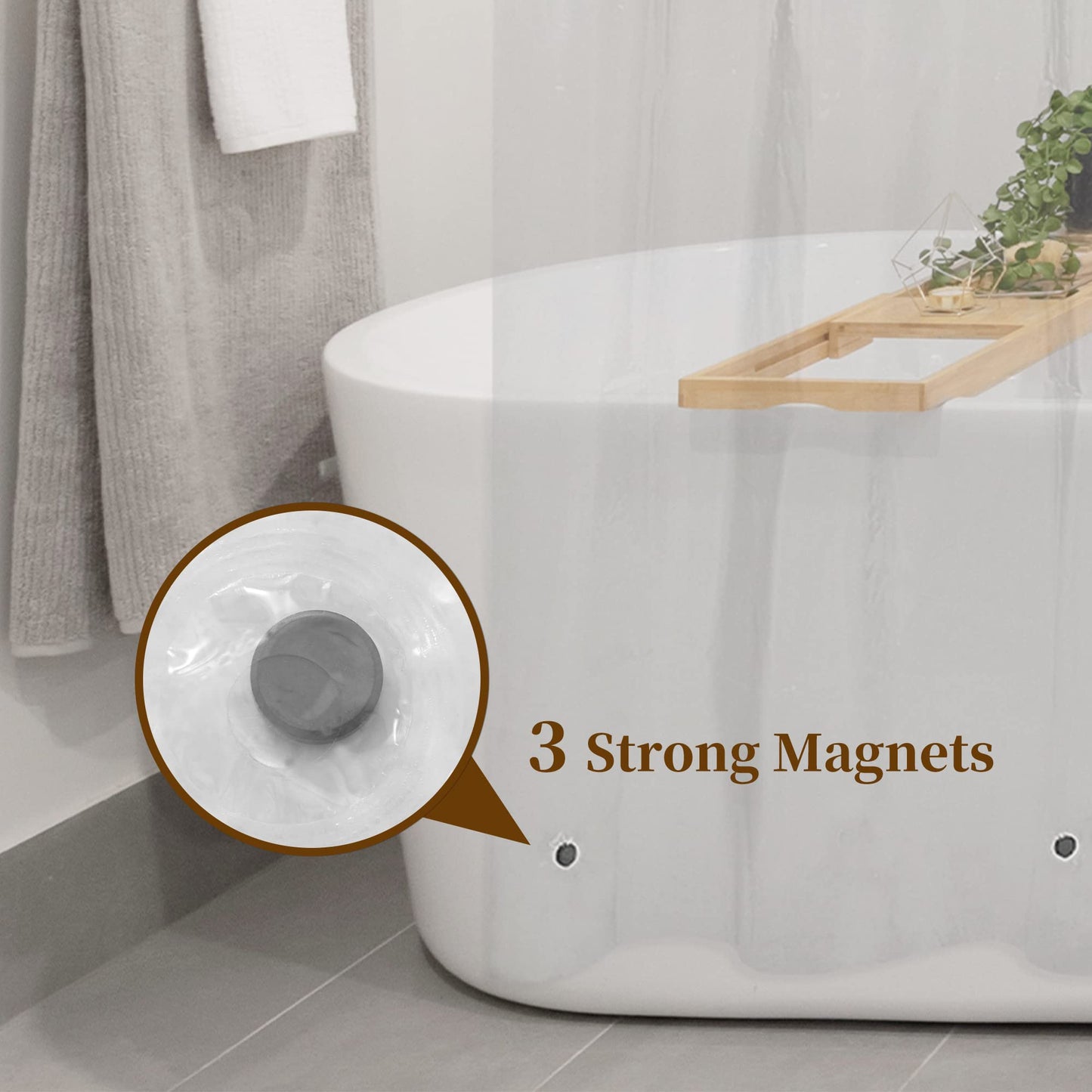 Barossa Design Premium Shower Curtain Liner Standard Size, Clear