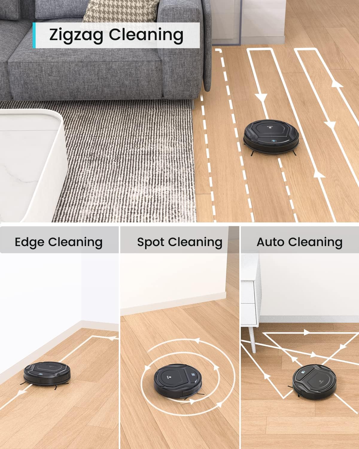 Lefant Vacuum and Mop Combo, WiFi/App/Alexa Control, 2000Pa Strong Suction 2 in 1 Mopping Robotic Vacuum Cleaner, Self-Charging, No Tangling, Slim, Ideal for Hard Floor, Pet Hair, Carpet M210B