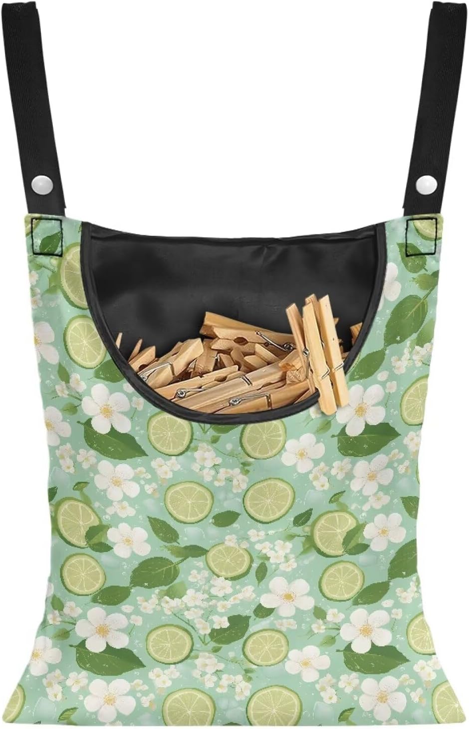 Clothespin Bag for Outdoor Laundry Clothesline and Clothes Pin Holder Clothespin Bag for Clothes Pins Heavy Duty Outdoor Use - Lemons