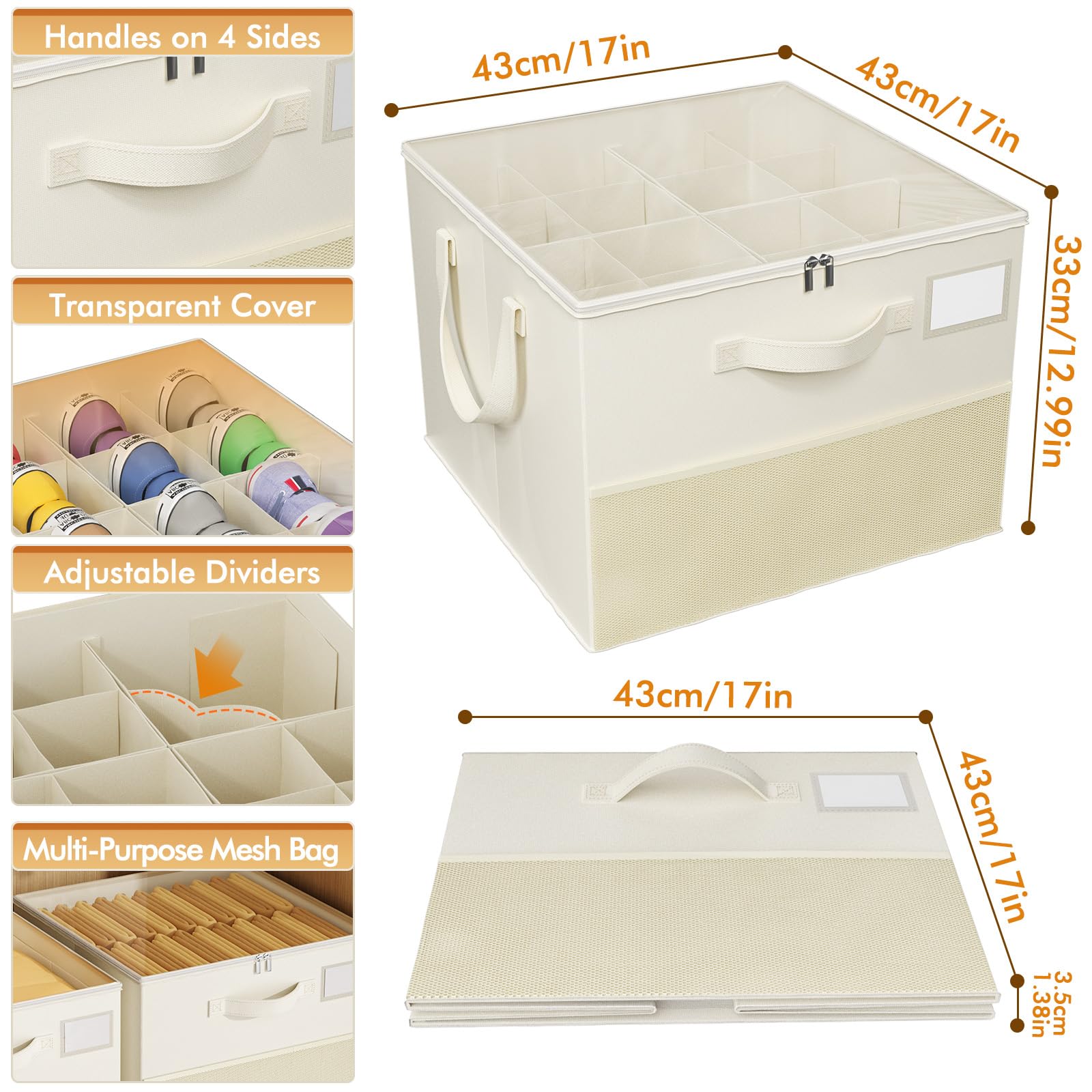 Plus Size 2 Pack Shoe Organizer for Closet, Foldable Shoe Storage Box