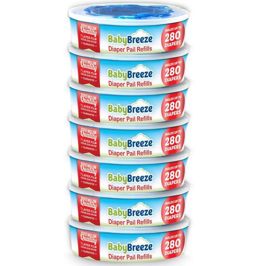 Diaper Pail Refill Bags Compatible with Playtex Diaper Genie- 1960 Count (7 Sets of 1 Pack) ??by BabyBreeze