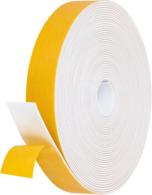 32Feet Weather Stripping Seal (1 Inch X 1/16 Inch) for Door Window, High Density Foam Tape