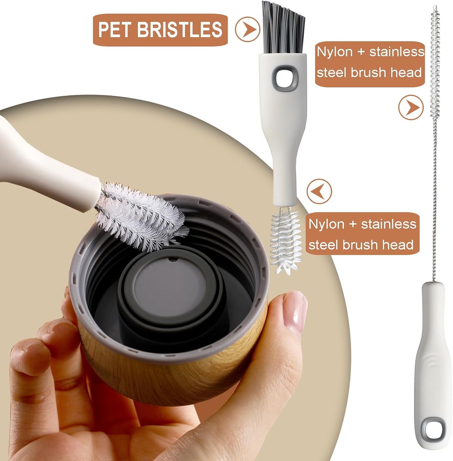 Cup Lid Cleaning Brush Set Multifunctional Bottle Cleaning Tools Portable Gap Cleaner Kit for Baby Bottle Sippy Cup Tubes Teapot Spout