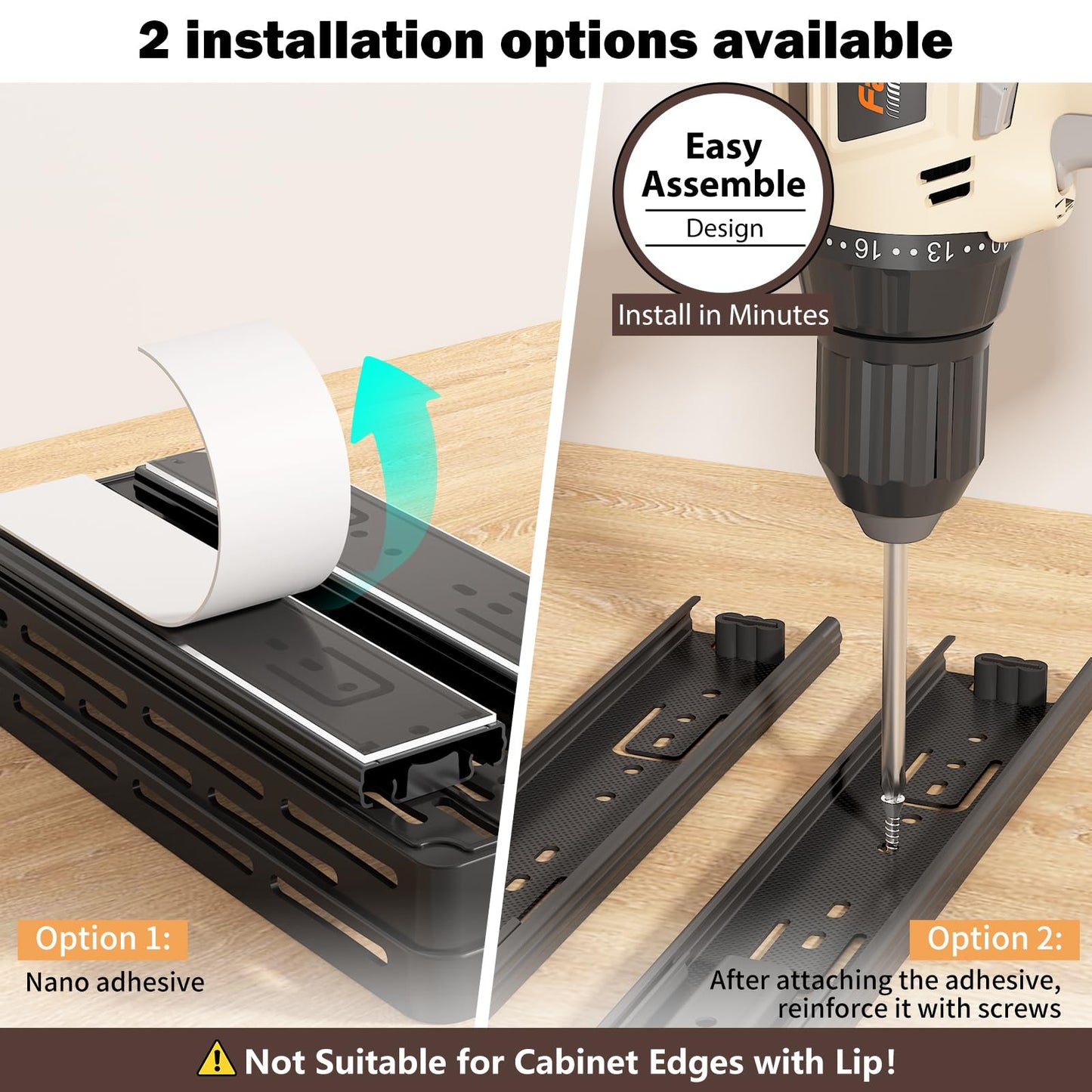 Pull Out Spice Rack Organizer for Cabinet, 3 Packs Slide Out Spice Racks Organizer, Spice Cabinet