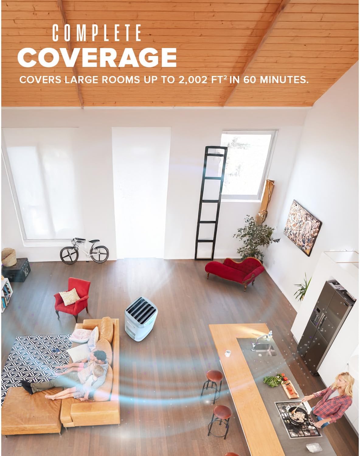 Nuwave Forever Air Purifier for Home Large Room Up to 2,002 Ft², Dual Sensors, 7 Easy to Clean & Washable Filters, Smart WiFi, Removes Smoke, Dust & Pollen Down to 0.1 Microns