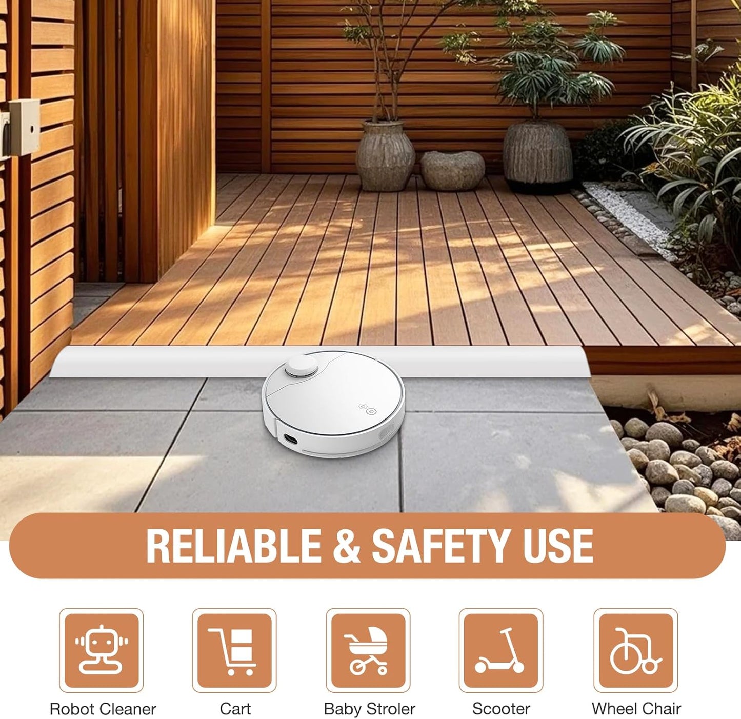 Floor Transition Strip Self Adhesive Vinyl Door Threshold for Doorways Carpet Edging Trim Overlap Edge Reducer for Laminate Floor, Carpet, Tile (White, 2/5" to 3/5", 10Ft)