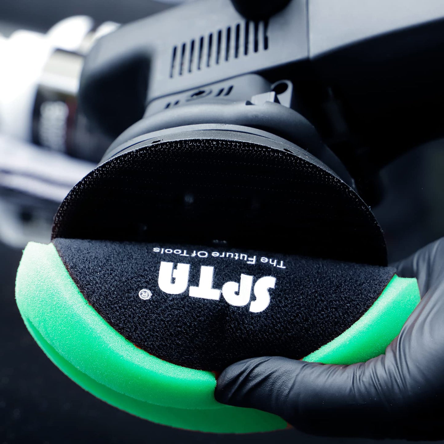 Green Heavy Cut Pad, Buffing Polishing Pads, SPTA 3Pcs 6.5 Inch Face for 6 Inch 150mm Backing Plate Compound Buffing Sponge Pads for Car Buffer Polisher Compounding, Polishing and Waxing -FPTSS6G-3