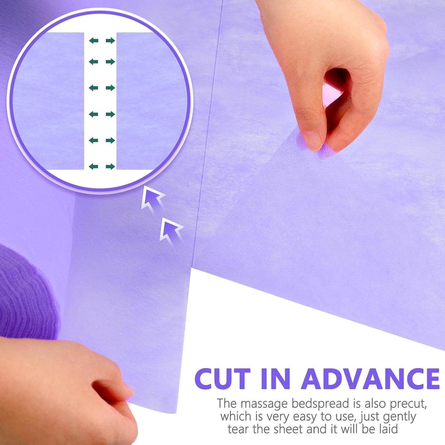Tudomro 2 Roll Disposable Non Woven Bed Sheets 24 x 71 Inch Massage Table Paper Covers Non Woven Fabric Massage Sheets Waterproof Spa Breathable Bed Cover for Beauty Salon, Hotels(Purple)
