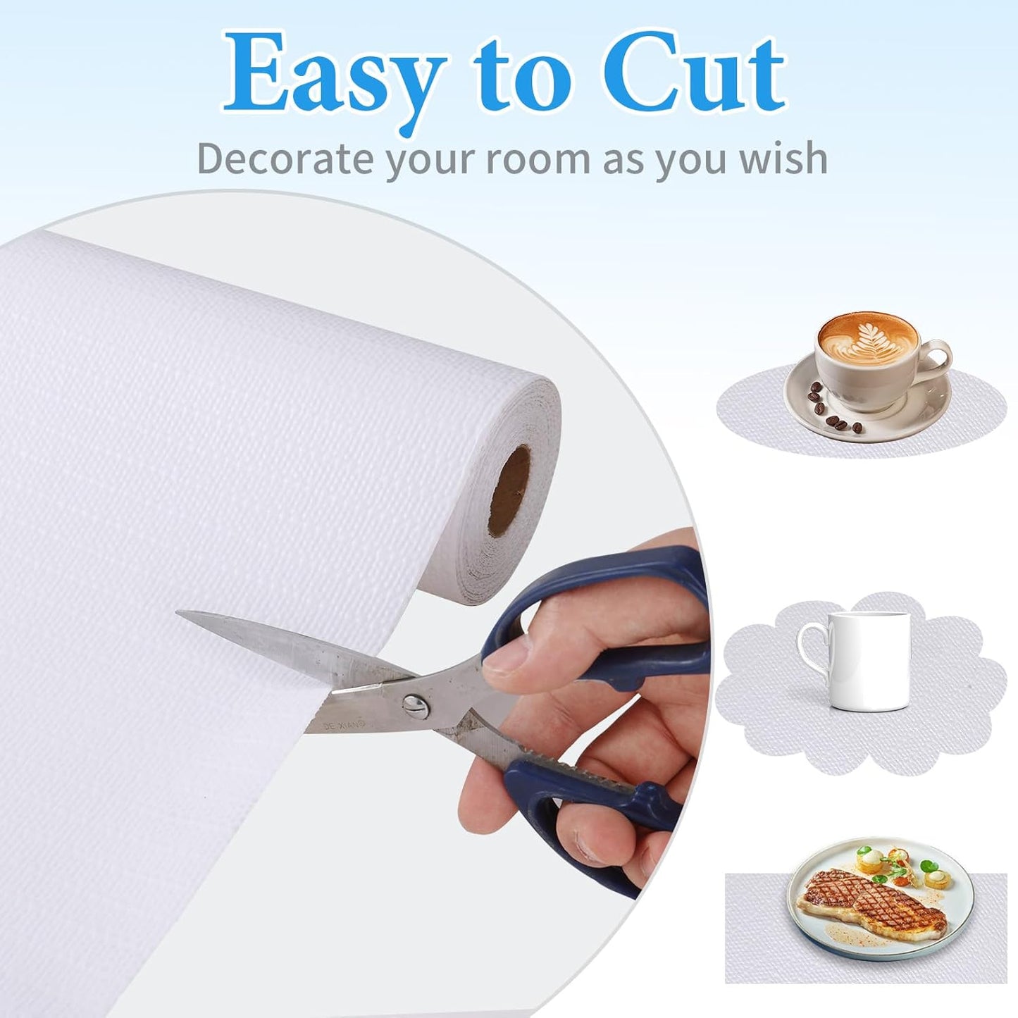 Shelf Liners for Kitchen Cabinets 17in x 30FT Non Adhesive Drawer Liner White Thickened Shelf Liner Paper Strong Non-Slip Easy to Clean for Tool Box Refrigerator with Knife and Tape Measure