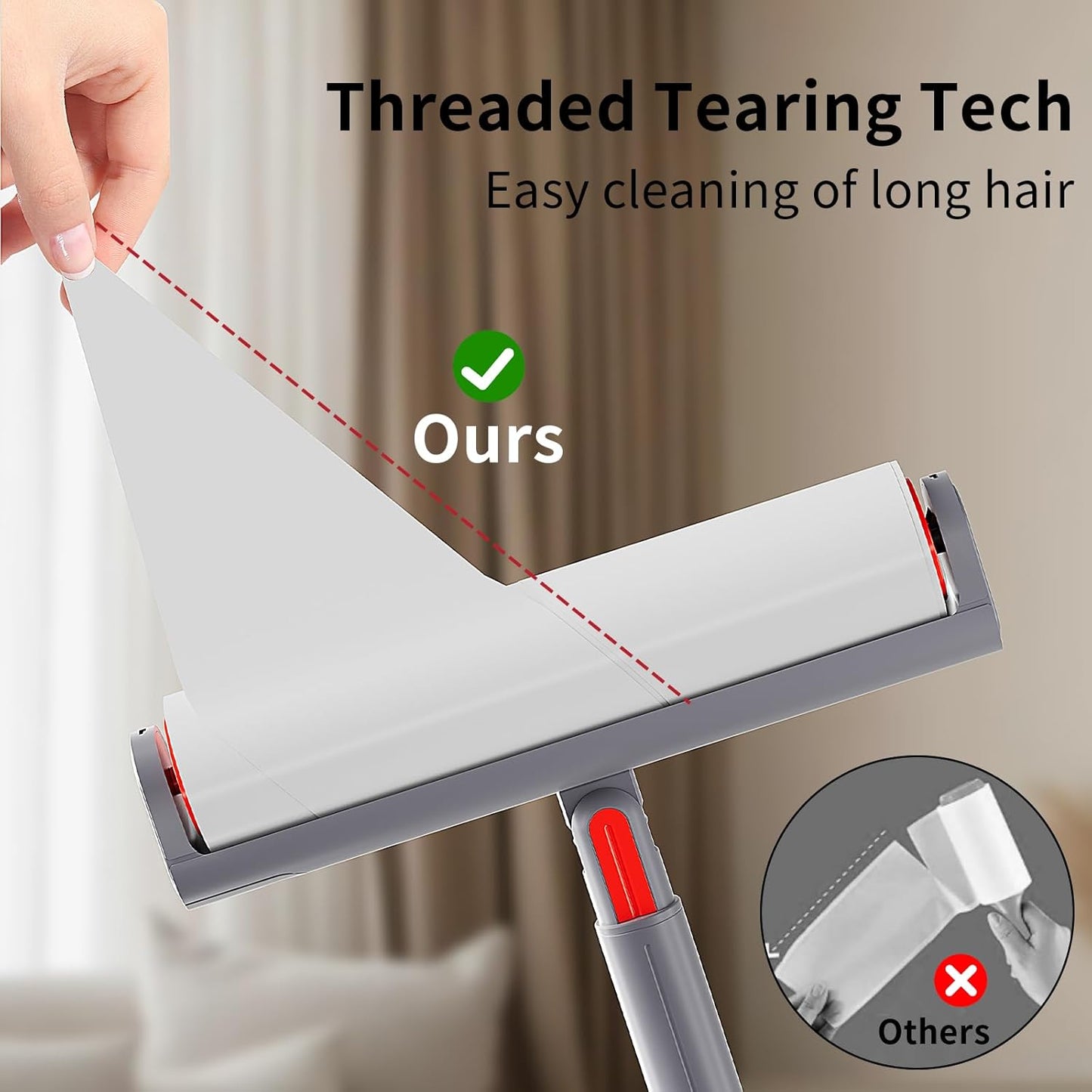 Large Lint Roller Refill 640 Sheets(8 Pack) Value Set, Extra Sticky, Easy Tear for Lint Remover, 9.45 in Pet Mega Extreme Stick Refill for Floor Roller Cleaning for Pet Hair