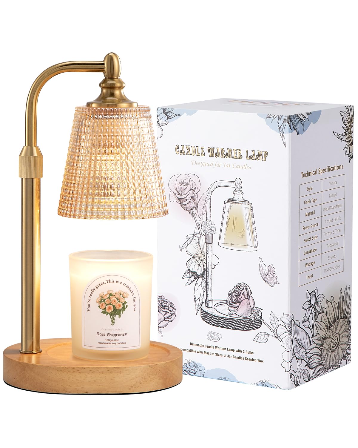 Candle Warmer Lamp with Timer,Birthday Gifts for Women Mom Home Decor