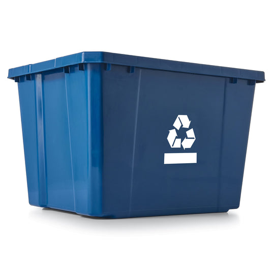 Gracious Living Recycling Bin Container, Plastic Trash Can, 17 Gallon