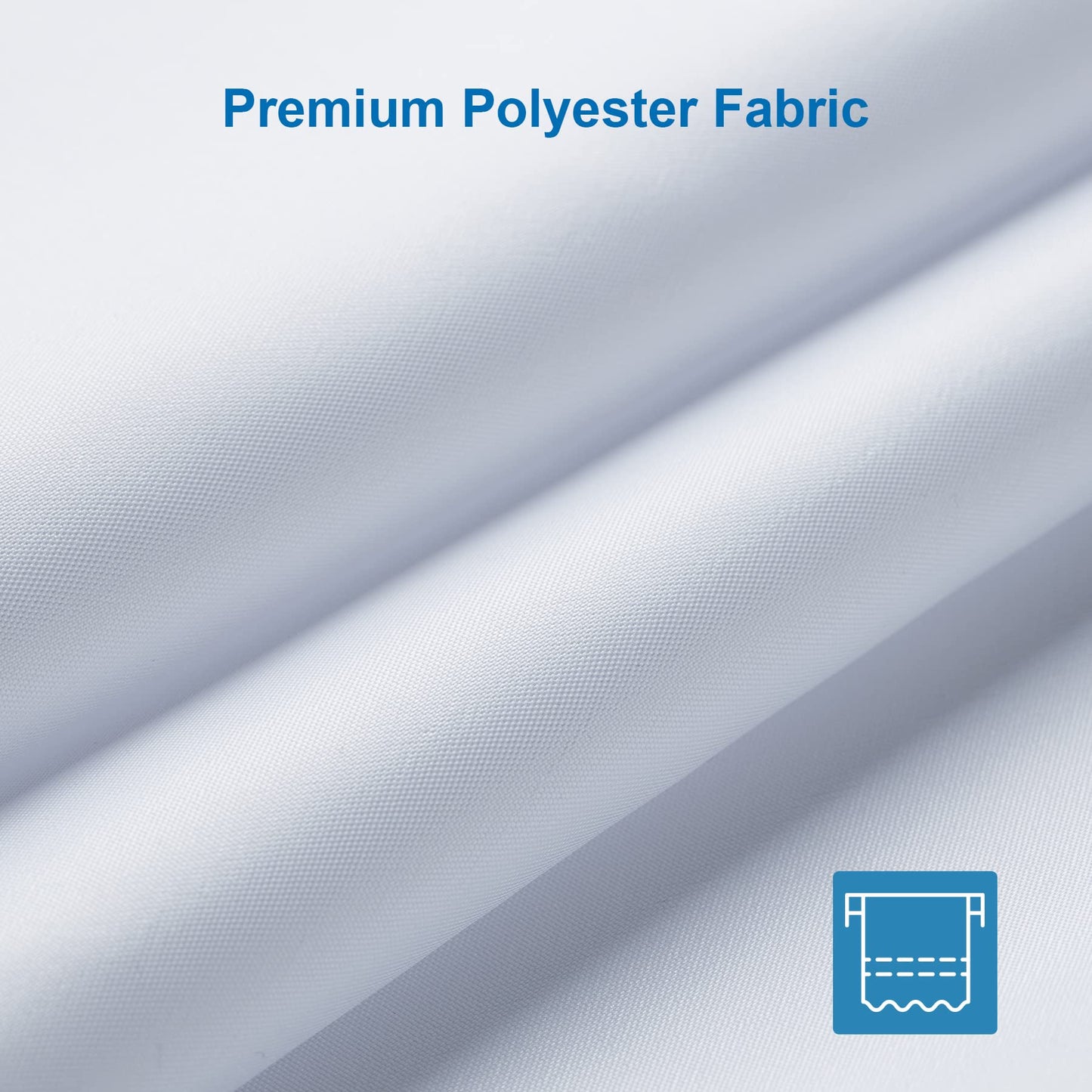 Amazer White Shower Liner Cloth Waterproof, White Shower Curtain Liner Fabric with Weighted Stones