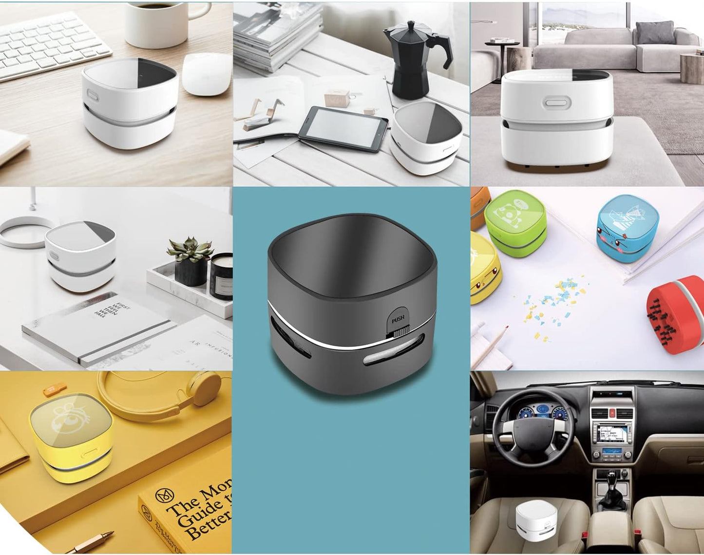 ODISTAR Desktop Vacuum Cleaner, Mini Table dust Sweeper Energy Saving,High Endurance up to 400 mins,360º Rotatable Design for Keyboard/Home/School/Office (Black)