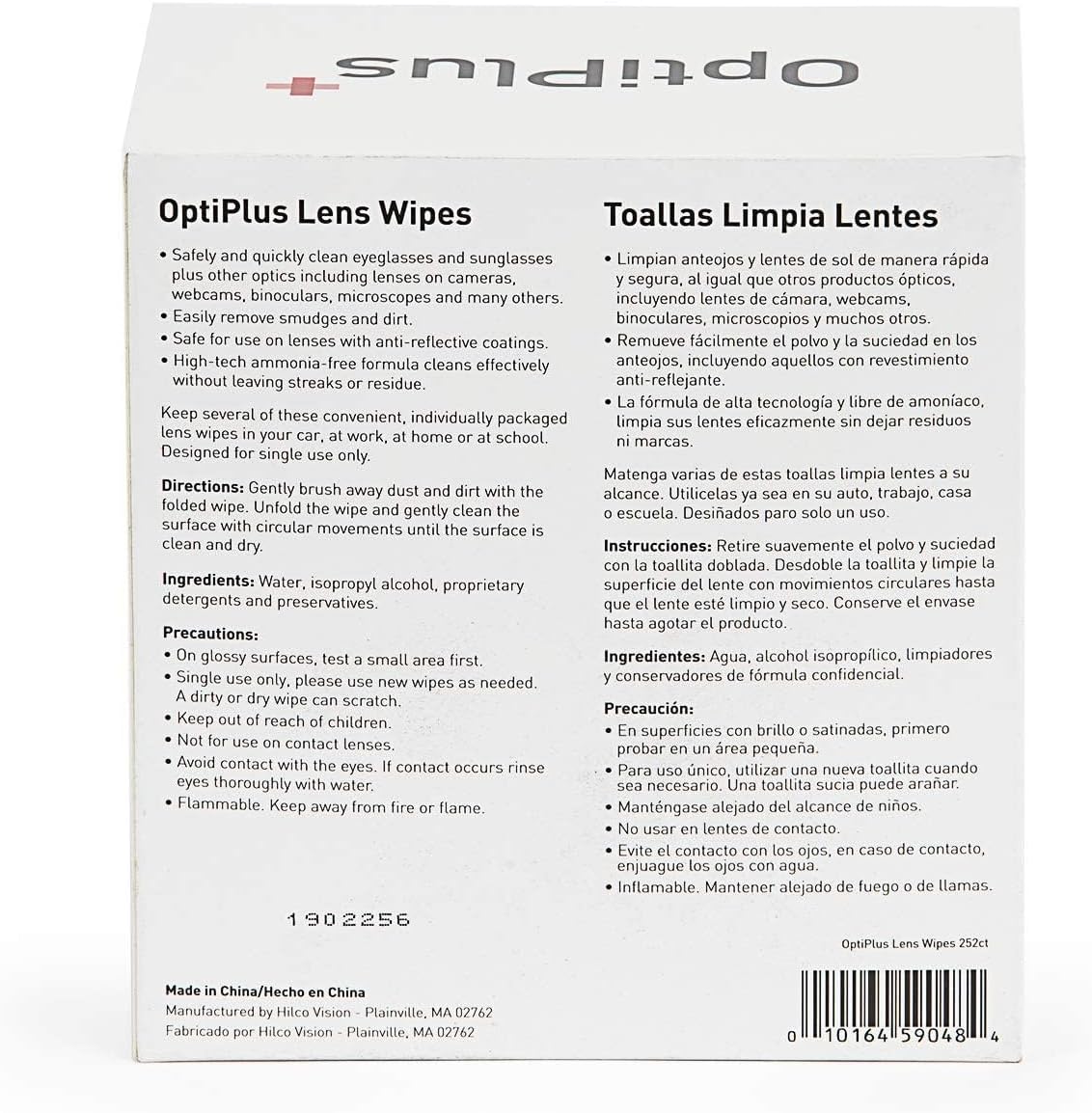 OptiPlus Eyeglass Lens Wipes l Pre-Moistened l Cleaning Wipes for Glasses, Smart Phones, Optical Lens, Goggles, and Watch Screen l Quick-Dry & Scratch-Free | 252 Count (504 Count (Pack of 1))