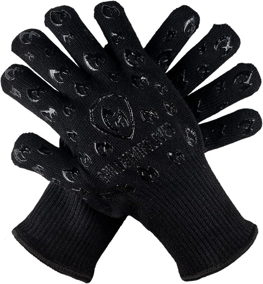 Grill Armor Oven Gloves 932°F Extreme Heat & Cut Resistant Oven Mitts with Fingers for BBQ