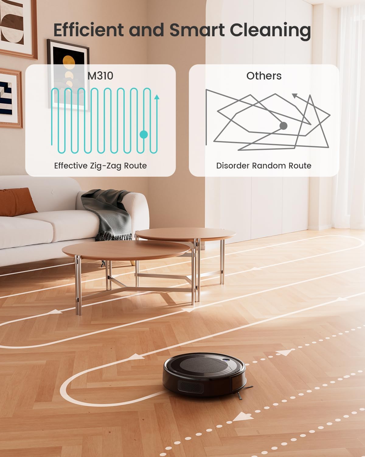 Lefant M310 Robot Vacuum Cleaner, 4500Pa Powerful Suction, PreciSense Obstacle Avoidance, Mini, Quite, 160 Mins Self-Charging Robotic Vacuums, App/Voice/Remote, Ideal for Pet Hair Hard Floors, Black