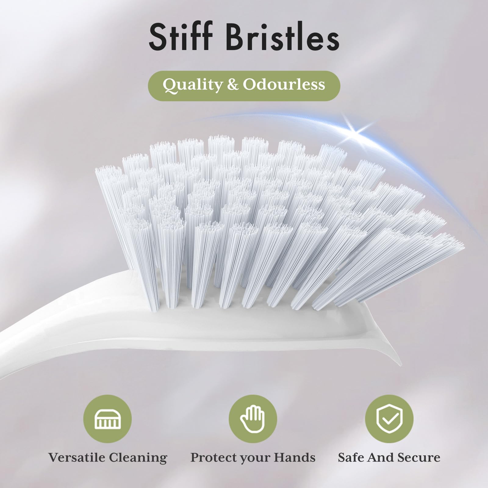Amazer Dish Brush with Handle, 2 Pack Kitchen Scrub Brushes for Cleaning, Dish Scrubber with Stiff