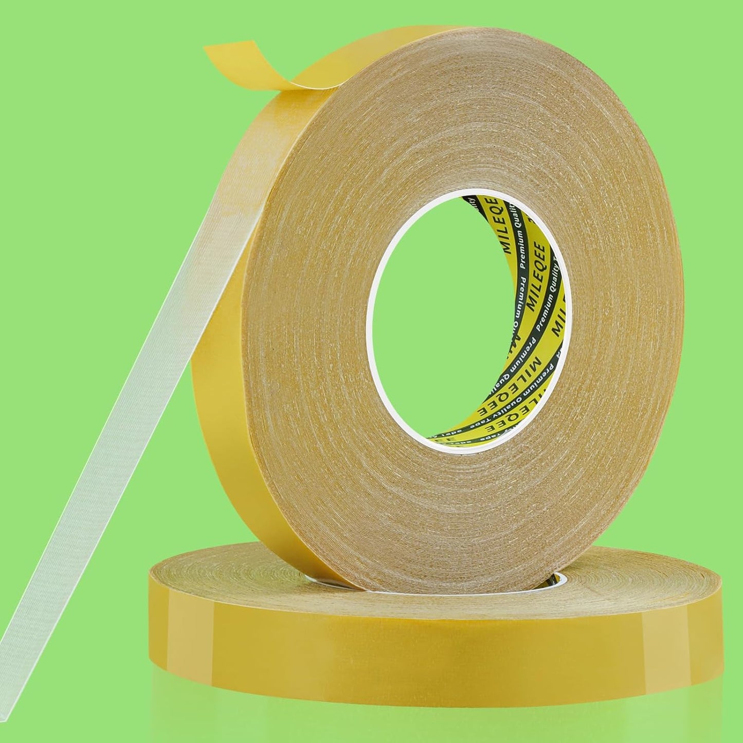 2Pack Double Sided Tape Heavy Duty, 1in x 164FT (328FT Total), Extra Large Universal High Tack Mounting Tape, Strong Wall Adhesive Strips Fiberglass Mesh, Sticky Clear Tape, Poster Decor